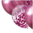 balony chrom mix z konfetti rozowe partypal zestaw