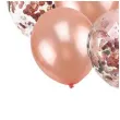 balony chrom mix z konfetti rozowe zloto partypal zestaw