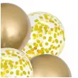 balony chrom mix z konfetti zloty jix zestaw