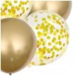 balony chrom mix z konfetti zloty jix zestaw