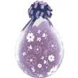 balony crystal kwiaty i kwiatki fioletowe qualatex 18 25 szt