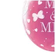 balony crystal mr mrs rozowe qualatex 18 25 szt