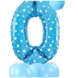 balony cyfra 0 niebieski partypal zestaw