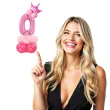 balony cyfra 0 rozowy partypal zestaw