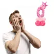 balony cyfra 0 rozowy partypal zestaw