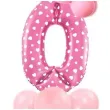 balony cyfra 0 rozowy partypal zestaw