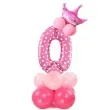 balony cyfra 0 rozowy partypal zestaw