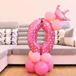balony cyfra 0 rozowy partypal zestaw