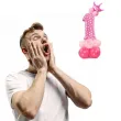 balony cyfra 1 rozowy partypal zestaw