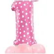 balony cyfra 1 rozowy partypal zestaw