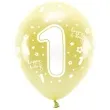 balony cyfra 1 zolty jasny partydeco 13 6 szt