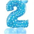 balony cyfra 2 niebieski partypal zestaw