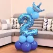 balony cyfra 2 niebieski partypal zestaw