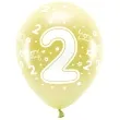 balony cyfra 2 zolty jasny partydeco 13 6 szt