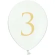 balony cyfra 3 biale 12 strong 50 szt