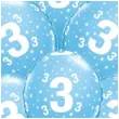 balony cyfra 3 blekitne qualatex 12 6 szt
