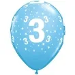 balony cyfra 3 blekitne qualatex 12 6 szt