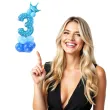 balony cyfra 3 niebieski partypal zestaw