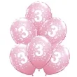 balony cyfra 3 rozowe qualatex 12 6 szt