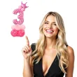 balony cyfra 3 rozowy partypal zestaw