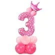 balony cyfra 3 rozowy partypal zestaw