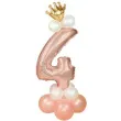 balony cyfra 4 rozowe zloto partypal zestaw