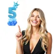 balony cyfra 5 niebieski partypal zestaw