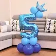 balony cyfra 5 niebieski partypal zestaw