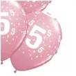 balony cyfra 5 rozowe qualatex 12 6 szt