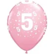 balony cyfra 5 rozowe qualatex 12 6 szt