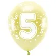 balony cyfra 5 zolty jasny partydeco 13 6 szt