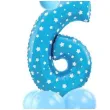 balony cyfra 6 niebieski partypal zestaw