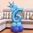 balony cyfra 6 niebieski partypal zestaw