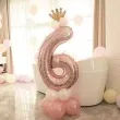 balony cyfra 6 rozowe zloto partypal zestaw