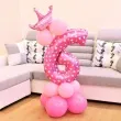 balony cyfra 6 rozowy partypal zestaw