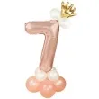 balony cyfra 7 rozowe zloto partypal zestaw