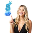 balony cyfra 8 niebieski partypal zestaw