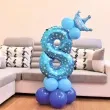 balony cyfra 8 niebieski partypal zestaw