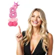 balony cyfra 8 rozowy partypal zestaw