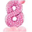 balony cyfra 8 rozowy partypal zestaw