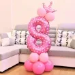 balony cyfra 8 rozowy partypal zestaw