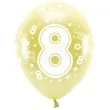 balony cyfra 8 zolty jasny partydeco 13 6 szt