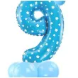 balony cyfra 9 niebieski partypal zestaw