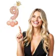 balony cyfra 9 rozowe zloto partypal zestaw