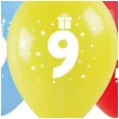 balony cyfra 9 w koronie mix arpex 14 3 szt