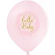 balony d11 baby shower girl hello baby bialo rozowy pastel belbal 12 6 szt