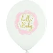 balony d11 baby shower girl hello baby bialo rozowy pastel belbal 12 6 szt