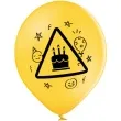 balony d11 happy birthday partyzone czarno zolty belbal 12 6 szt