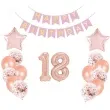 balony dekoracja na 18 urodziny rozowe zloto partypal zestaw