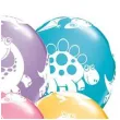balony dinozaury pastel mix qualatex 12 6 szt